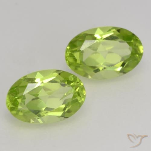 Pedras preciosas de Peridoto verde vivo natural de 1.13 ct, oval, VS