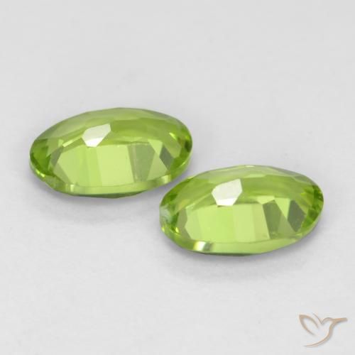 Pedras preciosas de Peridoto verde vivo natural de 0.97 ct, oval, VS