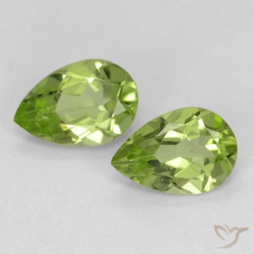 0.83ctw Natural Verde Vivo Claro Peridoto, Formato de pêra, VVS-VS