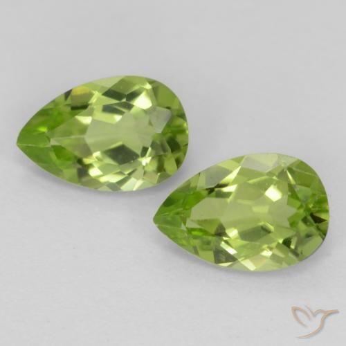 0.86ctw Natural Verde Vivo Claro Peridoto, Formato de pêra, VVS-VS