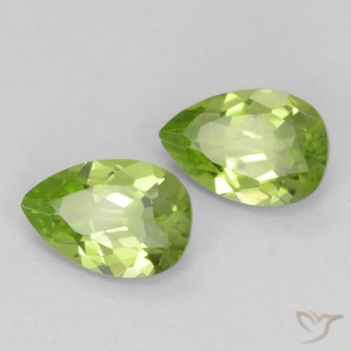 Pedras preciosas de Peridoto Verde Vivo Claro natural de 0.86 ct, Formato de pêra, VVS-VS