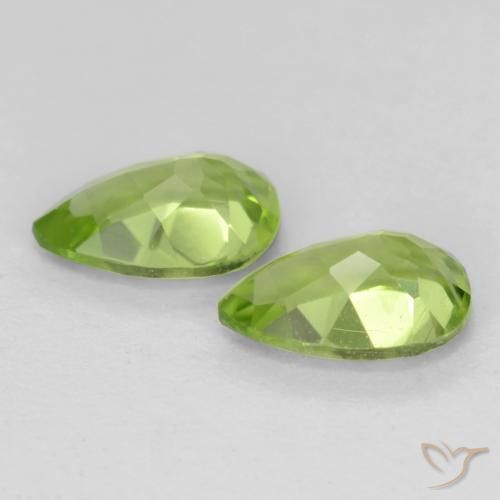Pedras preciosas de Peridoto Verde Vivo Claro natural de 0.86 ct, Formato de pêra, VVS-VS