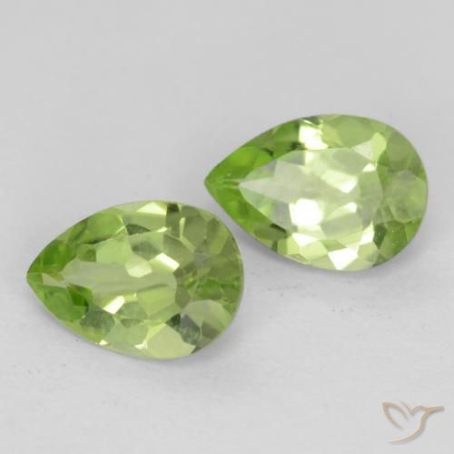 Pedras preciosas de Peridoto Verde Vivo Claro natural de 0.85 ct, Formato de pêra, VVS-VS