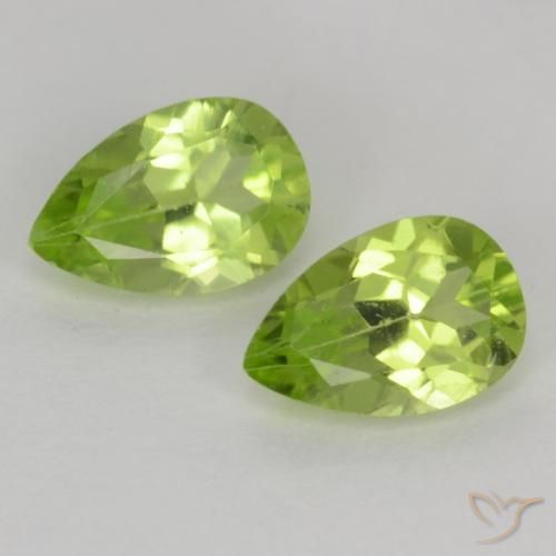 0.91ctw Natural Verde médio Peridoto, Formato de pêra, VVS-VS