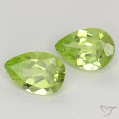 Pedras preciosas de Peridoto Verde Vivo Claro natural de 0.98 ct, Formato de pêra, VVS-VS