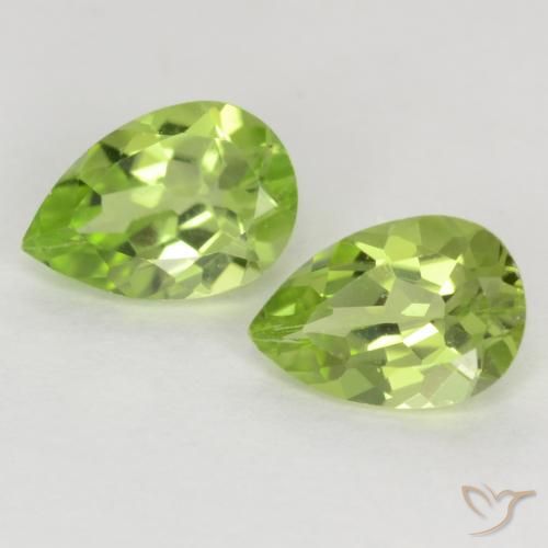 0.87ctw Natural Verde Vivo Claro Peridoto, Formato de pêra, VVS-VS