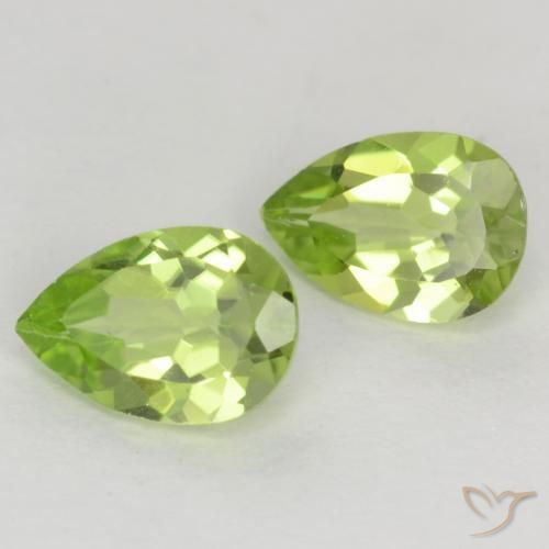 Pedras preciosas de Peridoto Verde Vivo Claro natural de 0.87 ct, Formato de pêra, VVS-VS