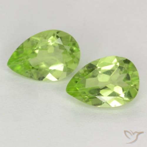0.78ctw Natural Verde Vivo Claro Peridoto, Formato de pêra, VVS-VS