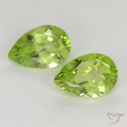 0.87ctw Natural Verde Vivo Claro Peridoto, Formato de pêra, VVS-VS