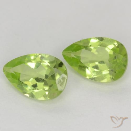 Pedras preciosas de Peridoto Verde Vivo Claro natural de 0.87 ct, Formato de pêra, VVS-VS