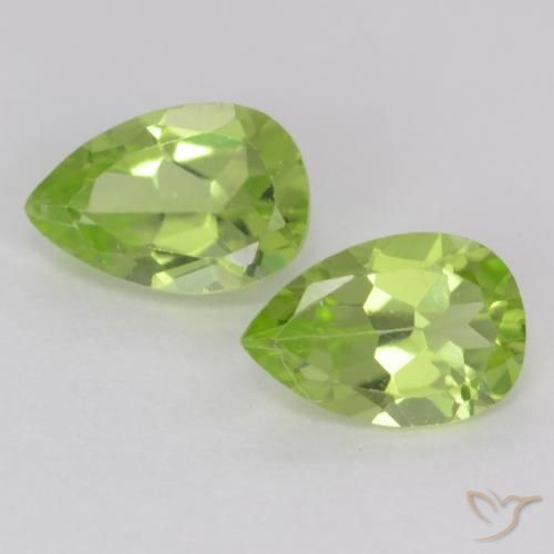 0.89ctw Natural Verde Vivo Claro Peridoto, Formato de pêra, VVS-VS