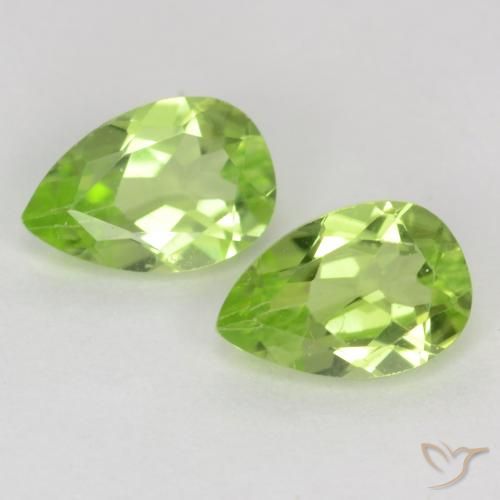 0.89ctw Natural Verde Vivo Claro Peridoto, Formato de pêra, VVS-VS