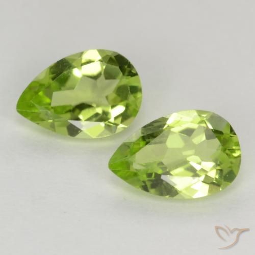 0.79ctw Natural Verde Vivo Claro Peridoto, Formato de pêra, VVS-VS