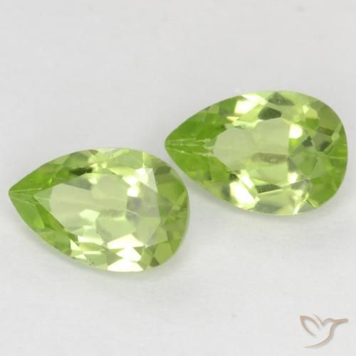 Pedras preciosas de Peridoto Verde Vivo Claro natural de 0.88 ct, Formato de pêra, VVS-VS