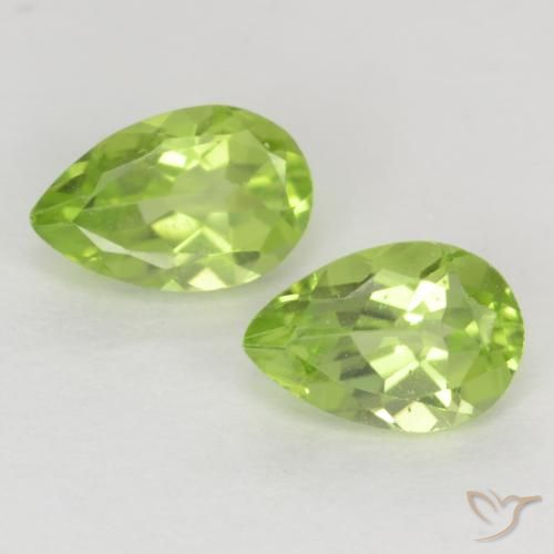0.94ctw Natural Luz verde Peridoto, Formato de pêra, VVS-VS