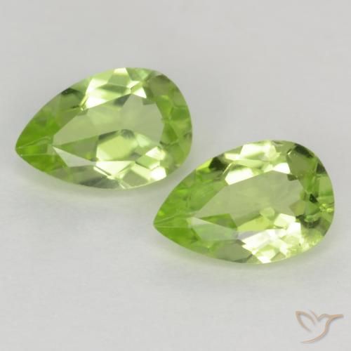 0.88ctw Natural Luz verde Peridoto, Formato de pêra, VVS-VS
