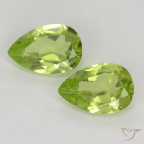 0.89ctw Natural Verde Vivo Claro Peridoto, Formato de pêra, VVS-VS