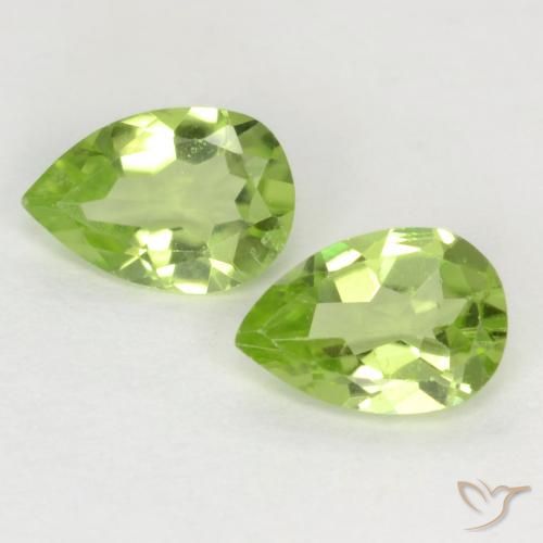 0.69ctw Natural Luz verde Peridoto, Formato de pêra, VVS-VS