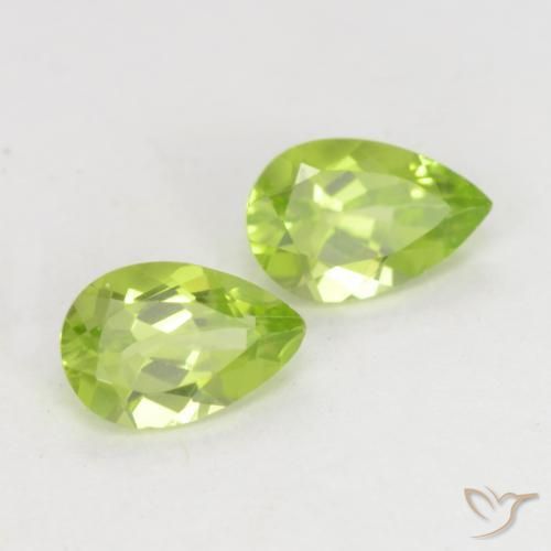 0.90ctw Natural Verde amarelado vivo Peridoto, Formato de pêra, VVS-VS, Photo A