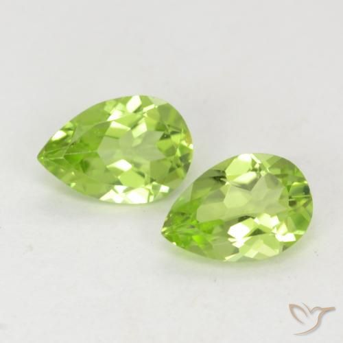 0.88ctw Natural Verde Vivo Claro Peridoto, Formato de pêra, VVS-VS