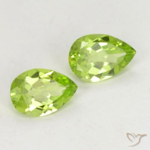 Pedras preciosas de Peridoto Verde Vivo Claro natural de 0.88 ct, Formato de pêra, VVS-VS