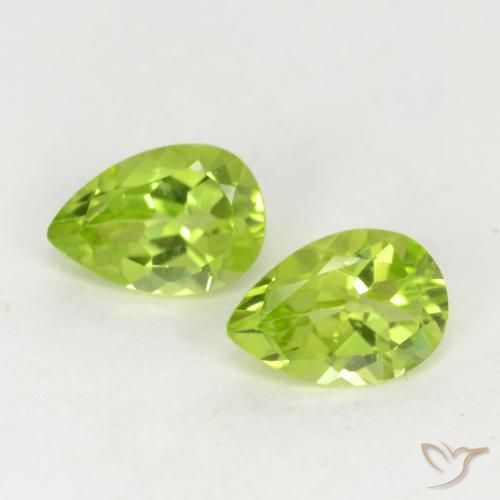 0.93ctw Natural Verde amarelado vivo Peridoto, Formato de pêra, VVS-VS