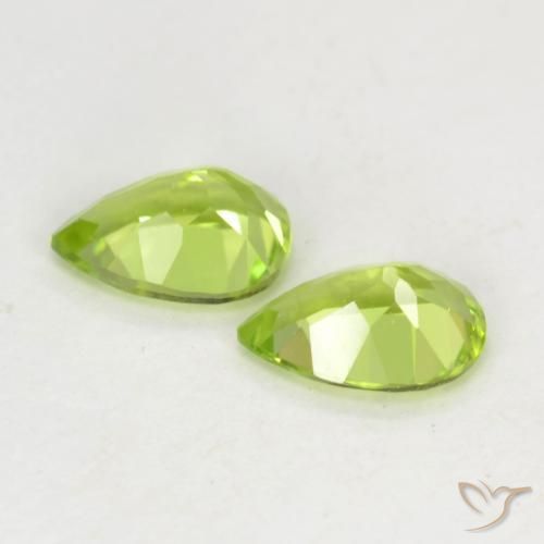 Pedras preciosas de Peridoto Verde amarelado vivo natural de 0.93 ct, Formato de pêra, VVS-VS
