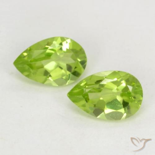 0.96ctw Natural Verde Vivo Claro Peridoto, Formato de pêra, VVS-VS