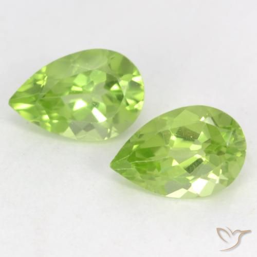 0.93ctw Natural Verde Vivo Claro Peridoto, Formato de pêra, VVS-VS
