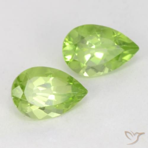 Pedras preciosas de Peridoto Verde Vivo Claro natural de 0.93 ct, Formato de pêra, VVS-VS