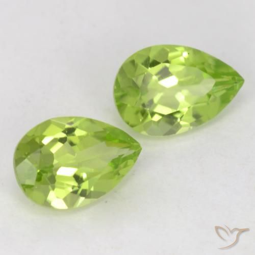 Pedras preciosas de Peridoto Verde Vivo Claro natural de 0.93 ct, Formato de pêra, VVS-VS