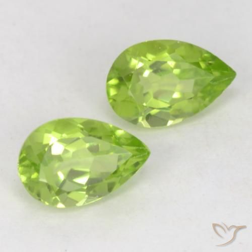 Pedras preciosas de Peridoto Verde Vivo Claro natural de 0.99 ct, Formato de pêra, VVS-VS