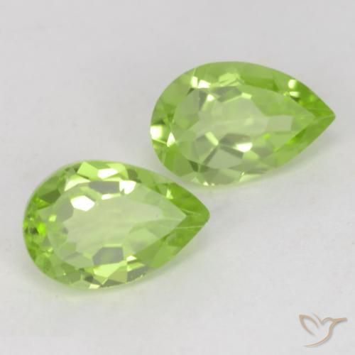 Pedras preciosas de Peridoto Verde Vivo Claro natural de 0.91 ct, Formato de pêra, VVS-VS