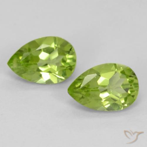 0.87ctw Natural Verde médio Peridoto, Formato de pêra, VVS-VS