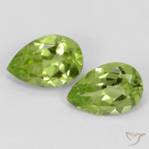 0.82ctw Natural Verde médio Peridoto, Formato de pêra, VVS-VS
