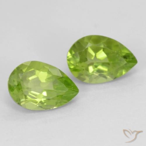 Pedras preciosas de Peridoto Verde Vivo Claro natural de 0.98 ct, Formato de pêra, VVS-VS