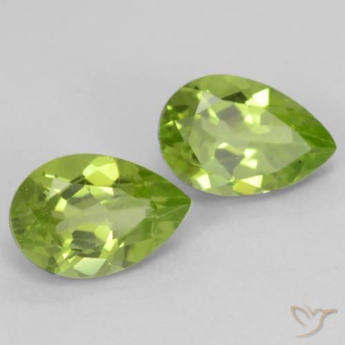 Pedras preciosas de Peridoto Verde Vivo Claro natural de 0.97 ct, Formato de pêra, VVS-VS
