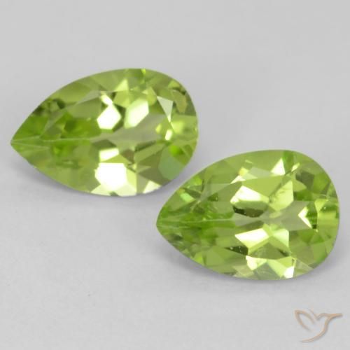 0.81ctw Natural Verde Vivo Claro Peridoto, Formato de pêra, VVS-VS