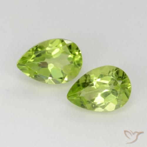 0.91ctw Natural Verde Vivo Claro Peridoto, Formato de pêra, VVS-VS