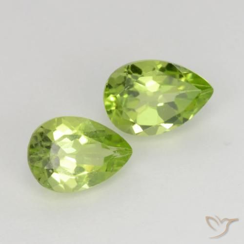 Pedras preciosas de Peridoto Verde Vivo Claro natural de 0.91 ct, Formato de pêra, VVS-VS