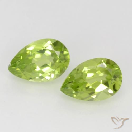 1.03ctw Natural Verde Vivo Claro Peridoto, Formato de pêra, VVS-VS