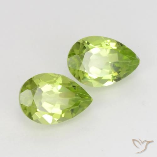 Pedras preciosas de Peridoto Verde Vivo Claro natural de 1.03 ct, Formato de pêra, VVS-VS