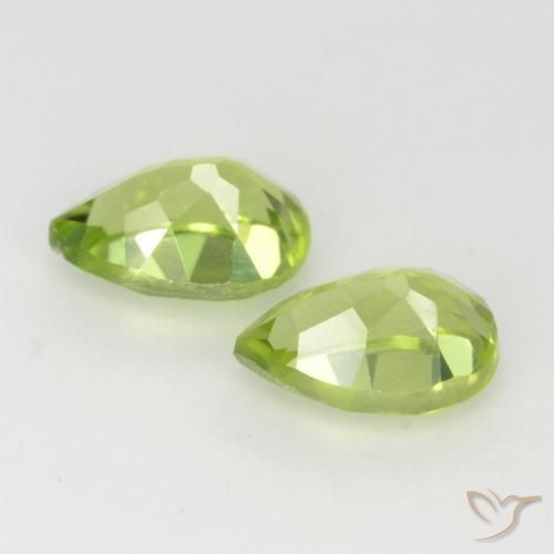 Pedras preciosas de Peridoto Verde Vivo Claro natural de 1.03 ct, Formato de pêra, VVS-VS