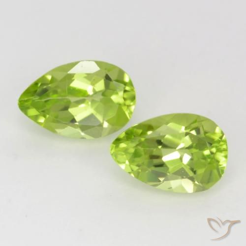 0.91ctw Natural Verde Vivo Claro Peridoto, Formato de pêra, VVS-VS