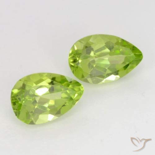 Pedras preciosas de Peridoto Verde Vivo Claro natural de 0.91 ct, Formato de pêra, VVS-VS