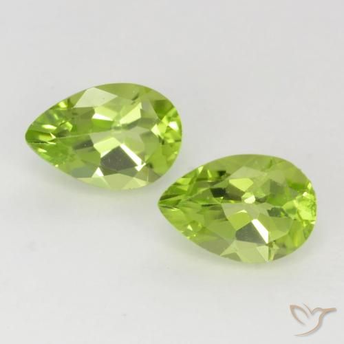 0.88ctw Natural Verde Vivo Claro Peridoto, Formato de pêra, VVS-VS