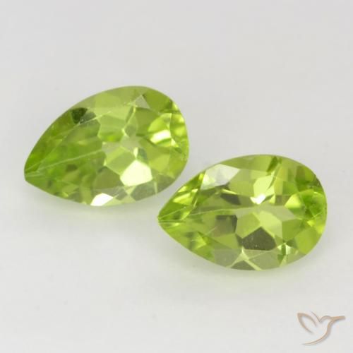 0.93ctw Natural Verde médio Peridoto, Formato de pêra, VVS-VS