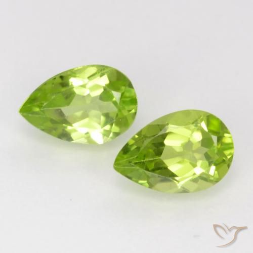 1.01ctw Natural Verde Vivo Claro Peridoto, Formato de pêra, VVS-VS