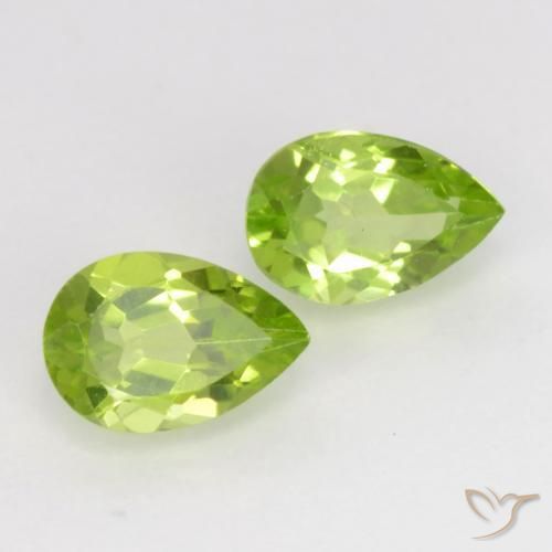 Pedras preciosas de Peridoto Verde Vivo Claro natural de 1.01 ct, Formato de pêra, VVS-VS