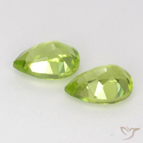 Pedras preciosas de Peridoto Verde Vivo Claro natural de 1.01 ct, Formato de pêra, VVS-VS